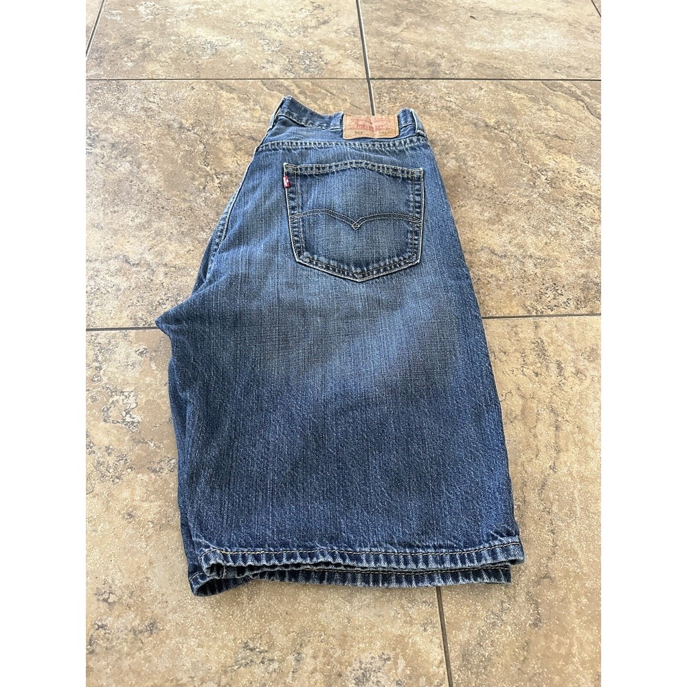 MEN LEVIS 569 COTTON  DENIM  36 BLUE SHORTS  LOOSE  FIT 35X11